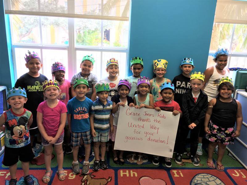 The adorable children at Grace Jones Community Center share their thanks.